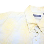 BURBERRY Mens Yellow & White Check Shirt L Long Sleeve Button Collar Casual