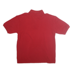 TOMMY HILFIGER Mens Red Striped Polo Shirt XL Cotton Short Sleeve Classic Fit