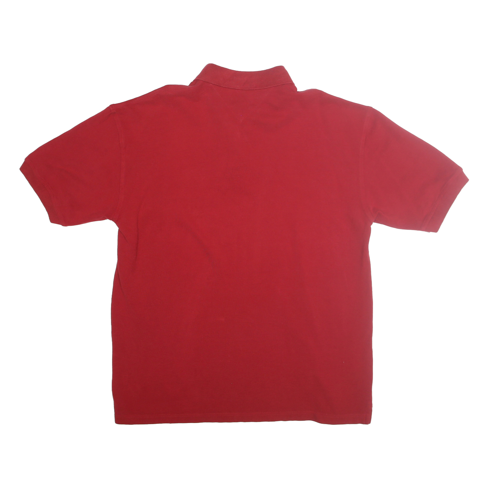TOMMY HILFIGER Mens Red Striped Polo Shirt XL Cotton Short Sleeve Classic Fit