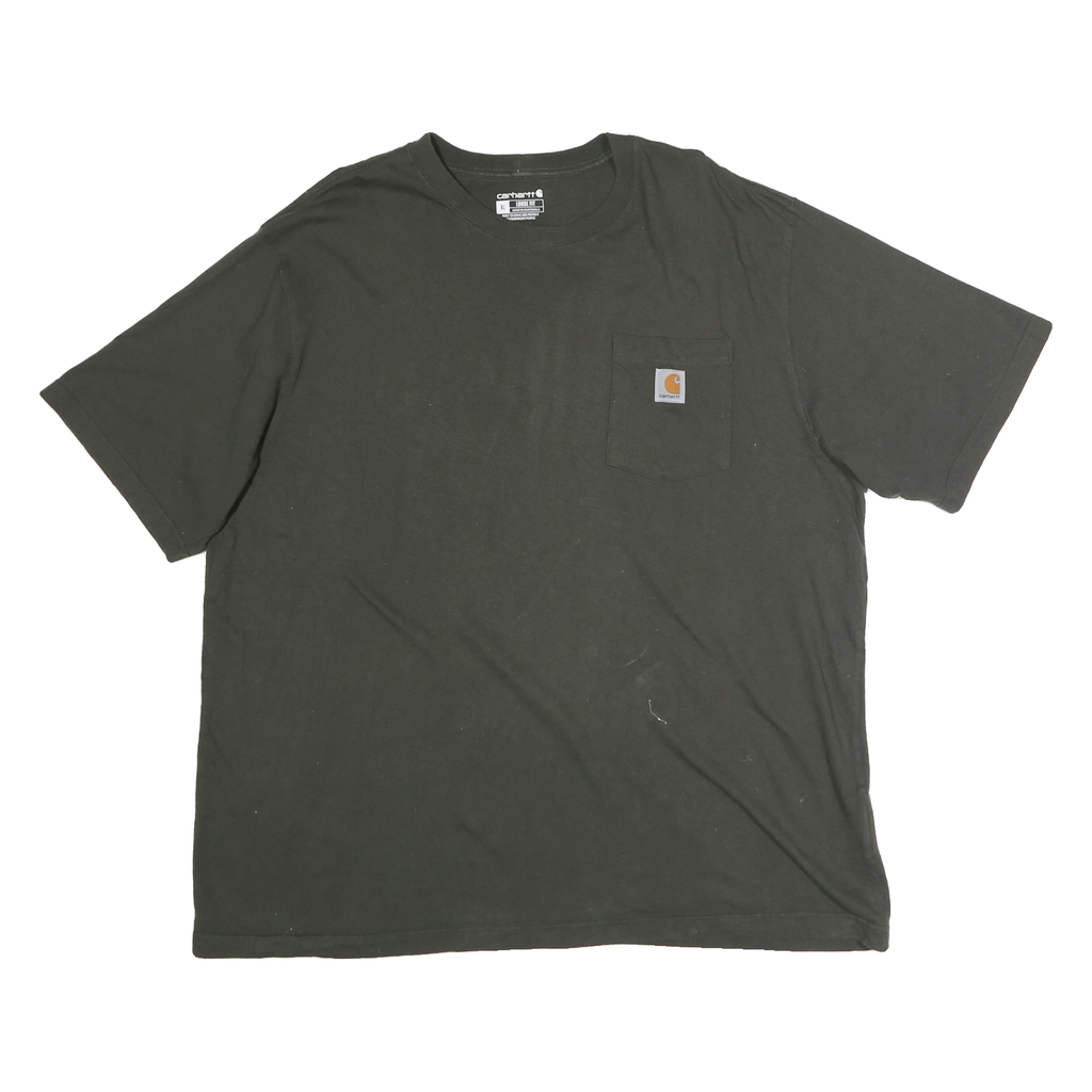 CARHARTT Mens Black & Brown Pocket T-Shirt XL Cotton Short Sleeve Crew Neck