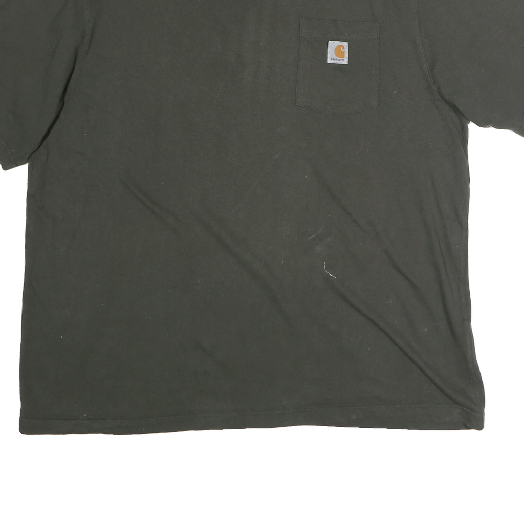 CARHARTT Mens Black & Brown Pocket T-Shirt XL Cotton Short Sleeve Crew Neck