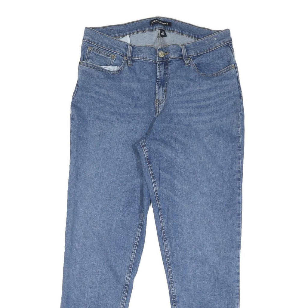 CALVIN KLEIN JEANS Womens Regular Blue Denim Light W32 L28 Zip Closure
