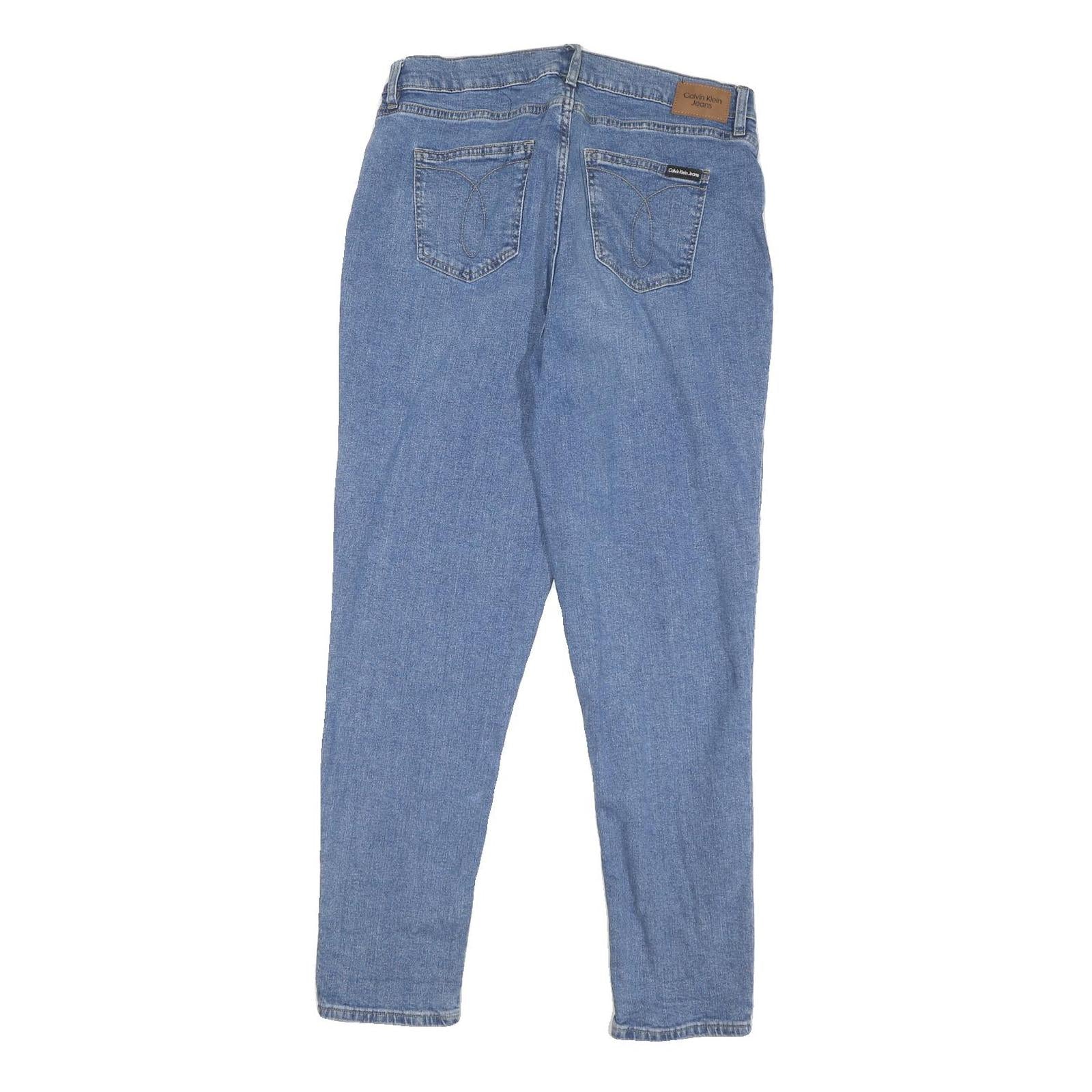 CALVIN KLEIN JEANS Womens Regular Blue Denim Light W32 L28 Zip Closure