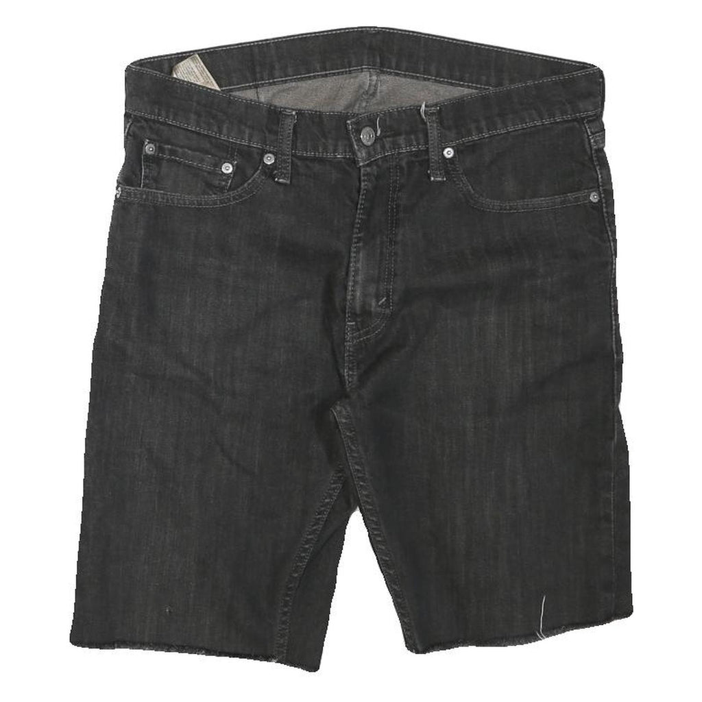 LEVI'S Mens Black Denim Cut-Off Shorts L W32 513 Style Casual Cotton Blend