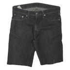 LEVI'S Mens Black Denim Cut-Off Shorts L W32 513 Style Casual Cotton Blend