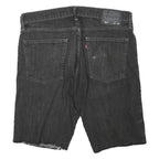 LEVI'S Mens Black Denim Cut-Off Shorts L W32 513 Style Casual Cotton Blend