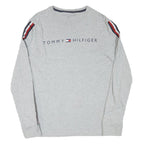 TOMMY HILFIGER Mens Grey & Red Long Sleeve Crew Neck Logo T-Shirt M