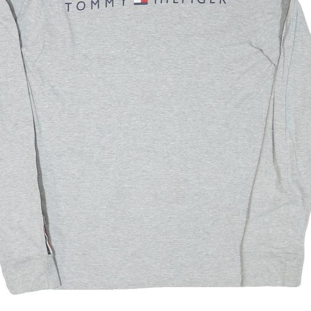 TOMMY HILFIGER Mens Grey & Red Long Sleeve Crew Neck Logo T-Shirt M