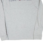 TOMMY HILFIGER Mens Grey & Red Long Sleeve Crew Neck Logo T-Shirt M