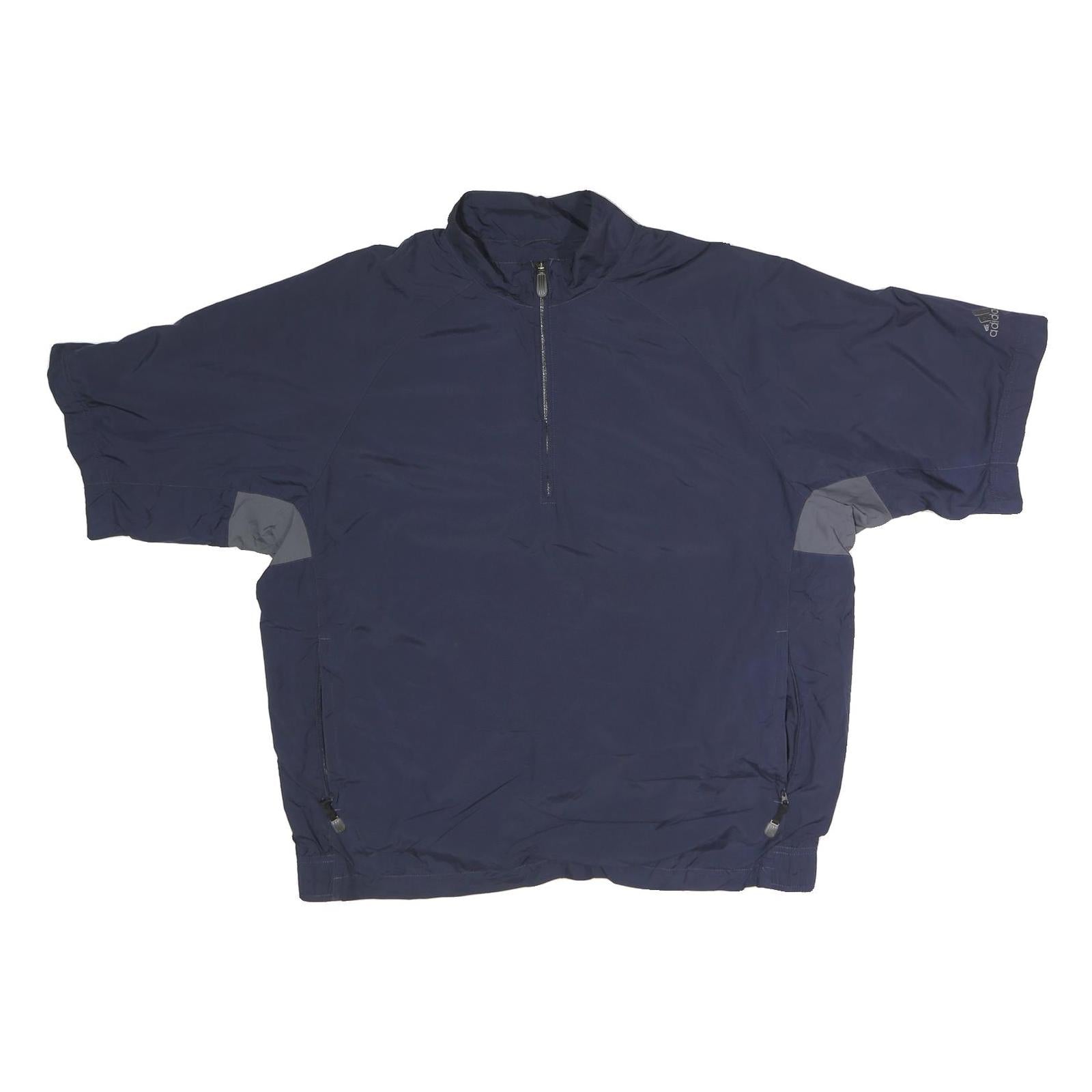 ADIDAS Mens Navy Blue Grey Lightweight Polyester Track Jacket M Zip Plain