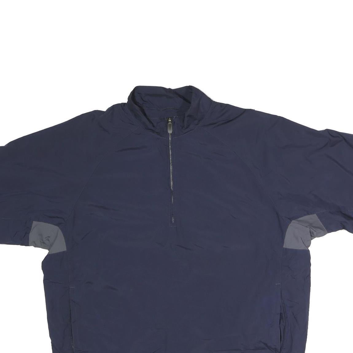 ADIDAS Mens Navy Blue Grey Lightweight Polyester Track Jacket M Zip Plain