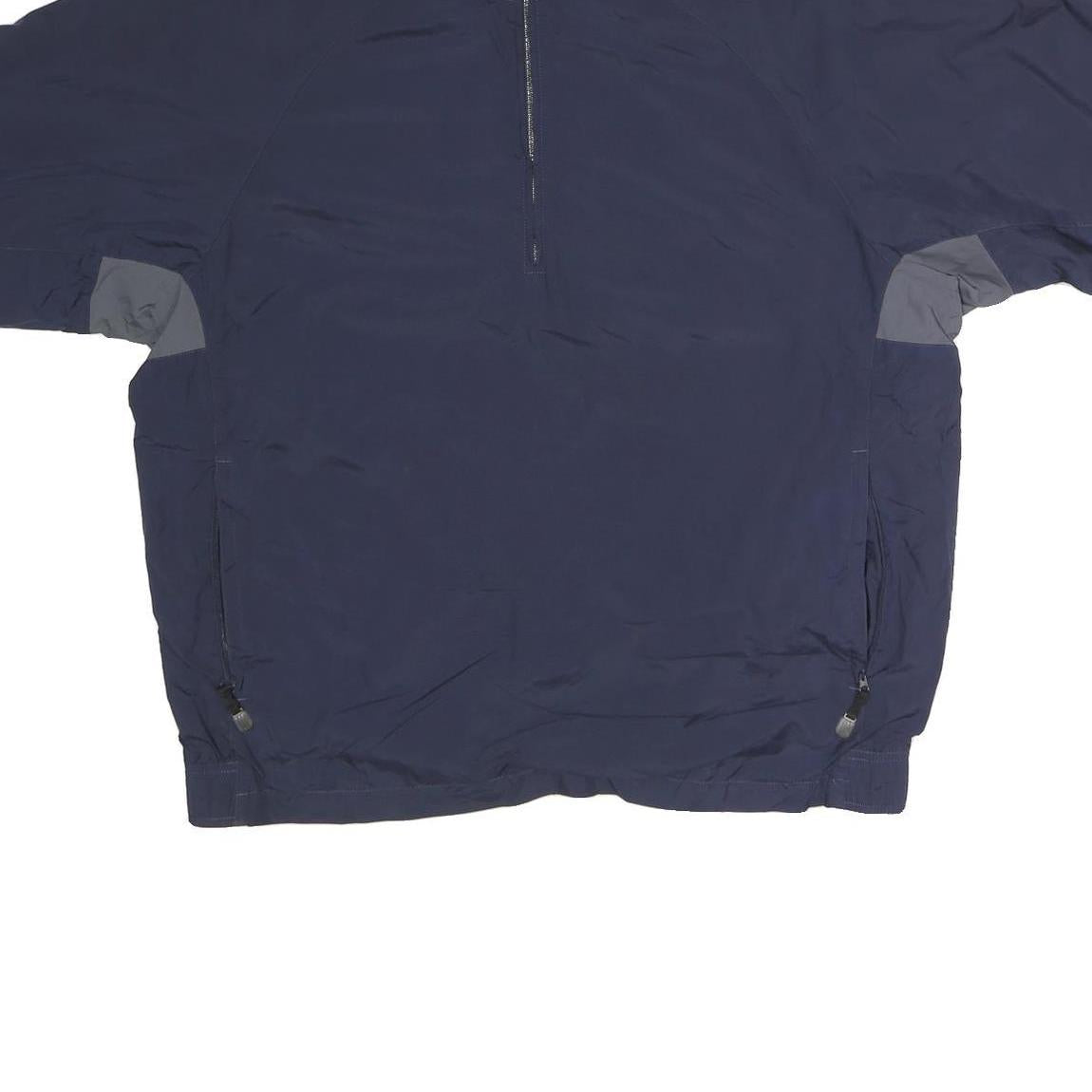 ADIDAS Mens Navy Blue Grey Lightweight Polyester Track Jacket M Zip Plain