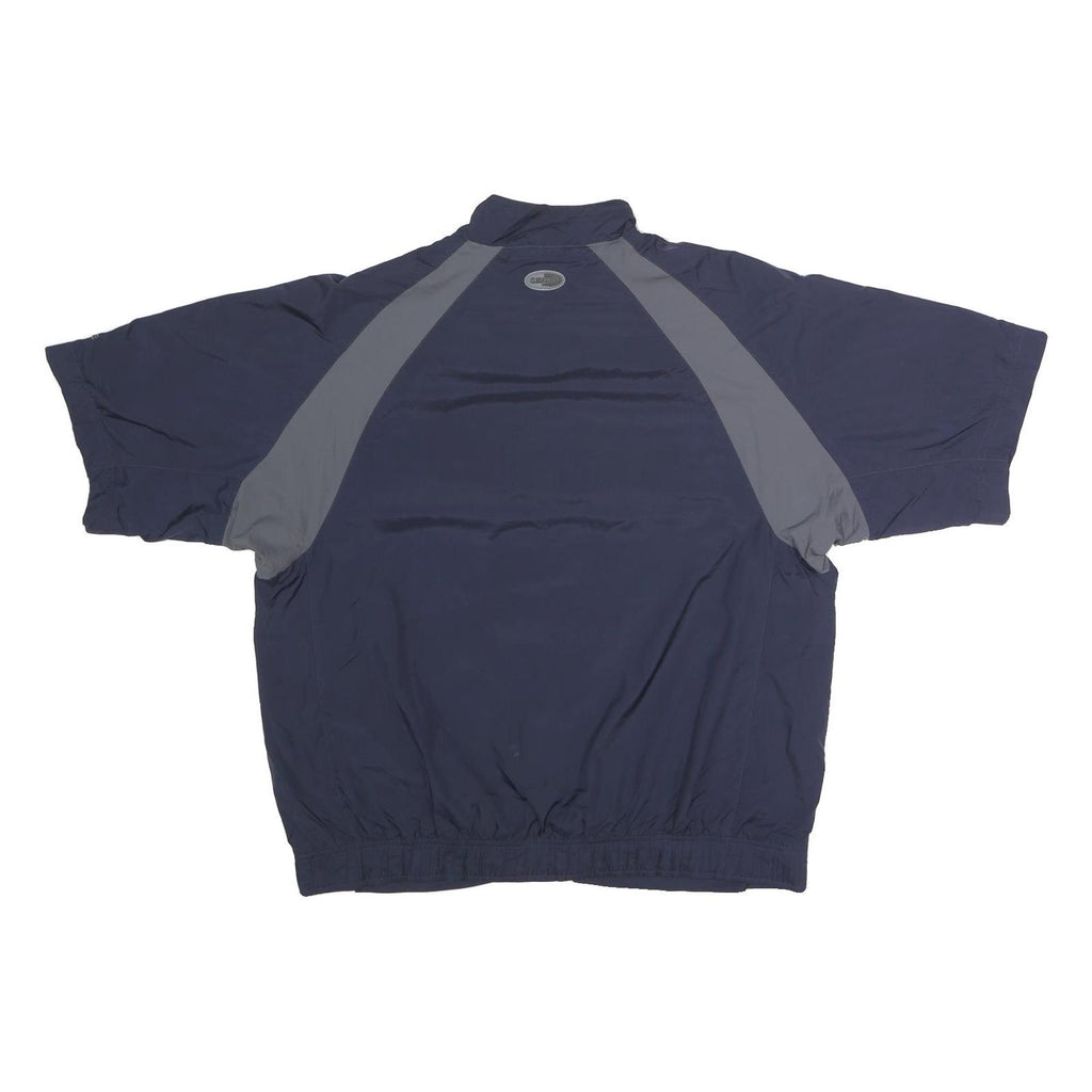 ADIDAS Mens Navy Blue Grey Lightweight Polyester Track Jacket M Zip Plain