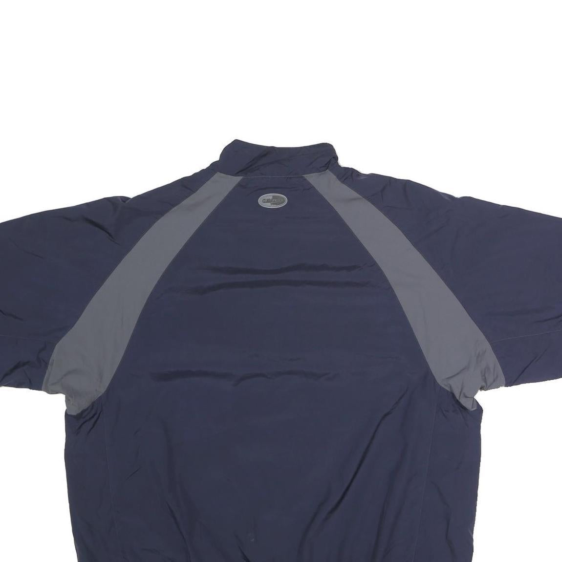 ADIDAS Mens Navy Blue Grey Lightweight Polyester Track Jacket M Zip Plain