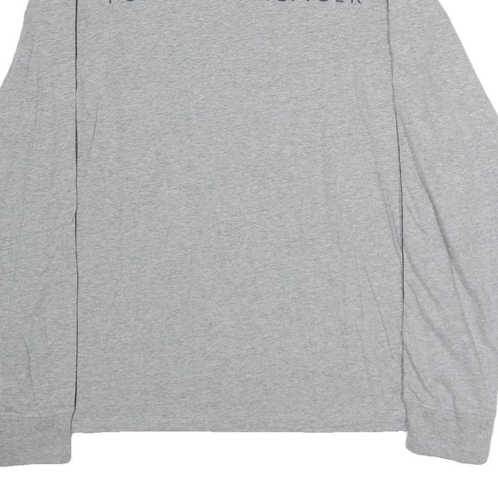 TOMMY HILFIGER Mens Grey Long Sleeve Crew Neck Logo Print T-Shirt M