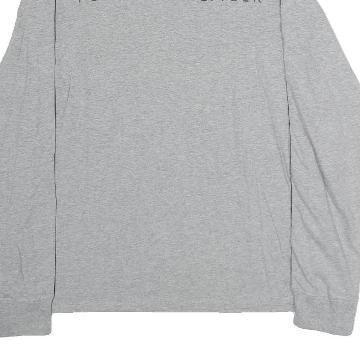 TOMMY HILFIGER Mens Grey Long Sleeve Crew Neck Logo Print T-Shirt M