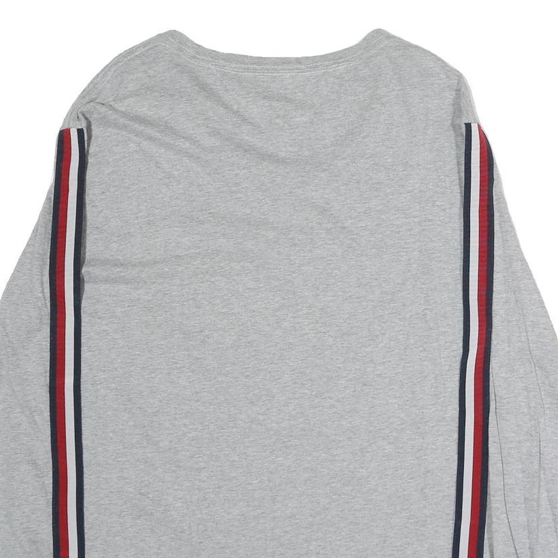TOMMY HILFIGER Mens Grey Long Sleeve Crew Neck Logo Print T-Shirt M