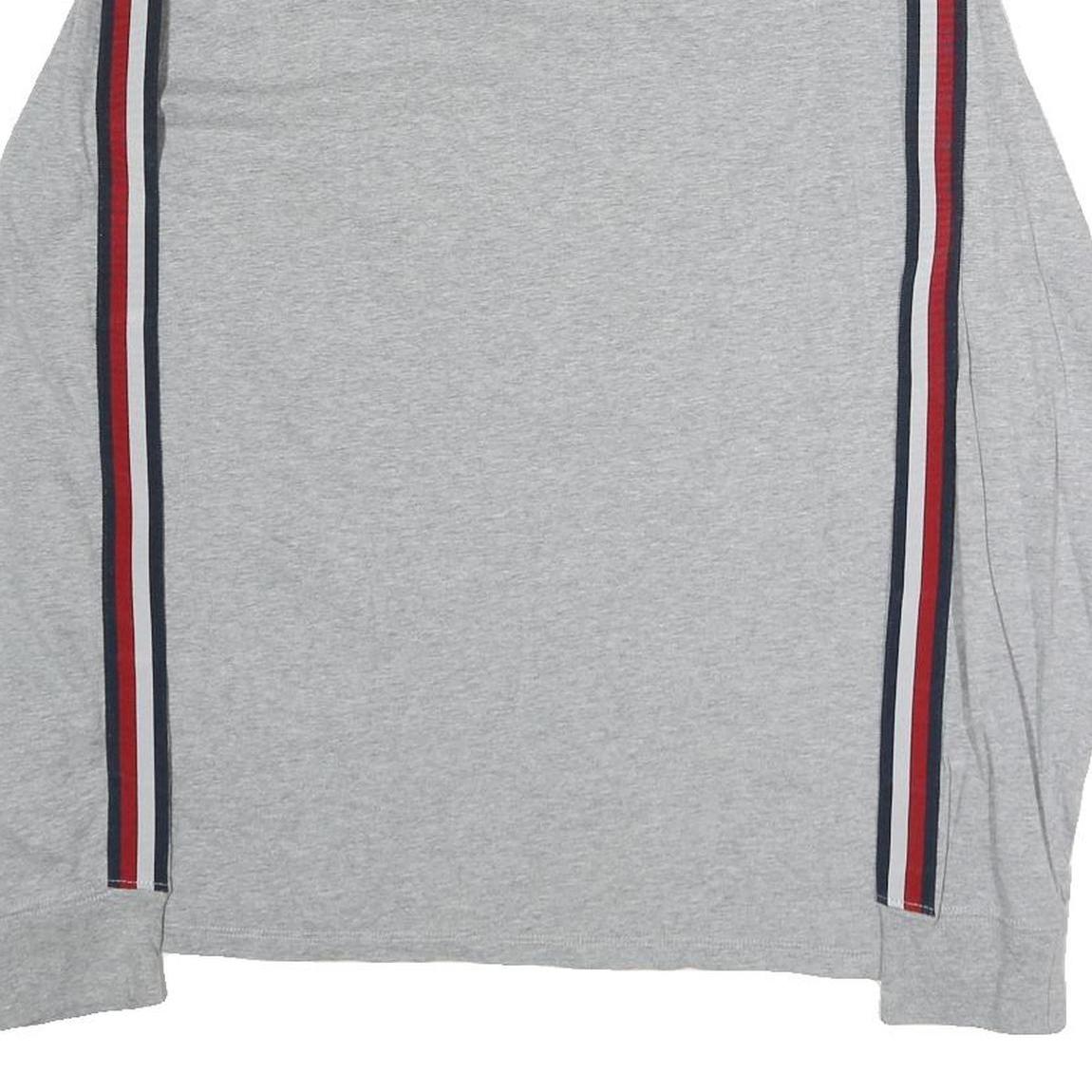 TOMMY HILFIGER Mens Grey Long Sleeve Crew Neck Logo Print T-Shirt M