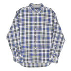 TOMMY HILFIGER Mens Blue & Grey Check Shirt XL Long Sleeve Button Down Cotton