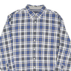 TOMMY HILFIGER Mens Blue & Grey Check Shirt XL Long Sleeve Button Down Cotton