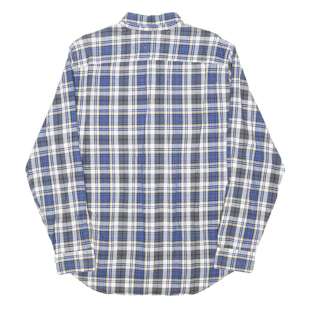 TOMMY HILFIGER Mens Blue & Grey Check Shirt XL Long Sleeve Button Down Cotton
