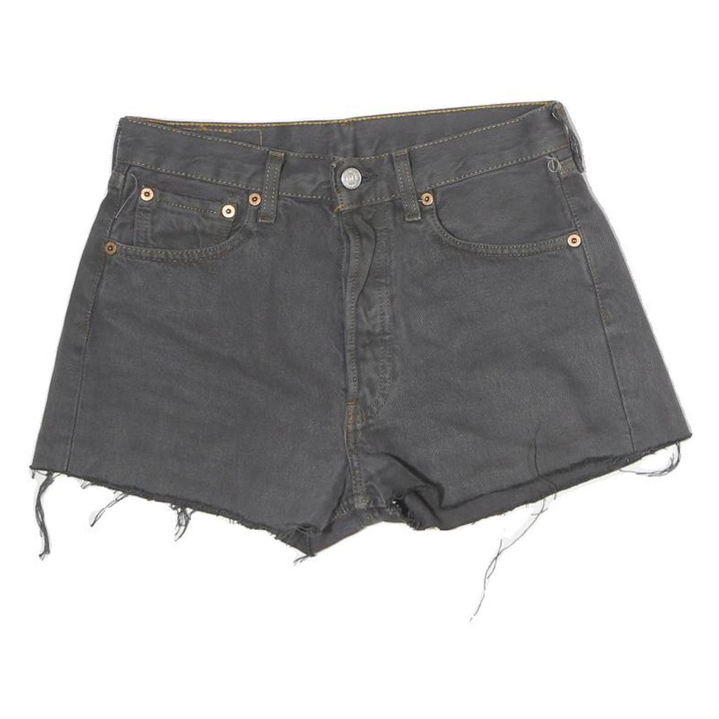 LEVIS Womens Shorts Grey Casual Denim Cut-Off S W28 Raw Hem