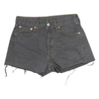 LEVIS Womens Shorts Grey Casual Denim Cut-Off S W28 Raw Hem
