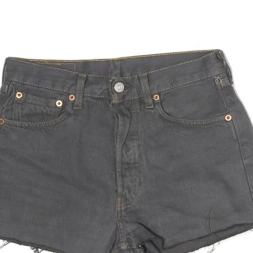 LEVIS Womens Shorts Grey Casual Denim Cut-Off S W28 Raw Hem