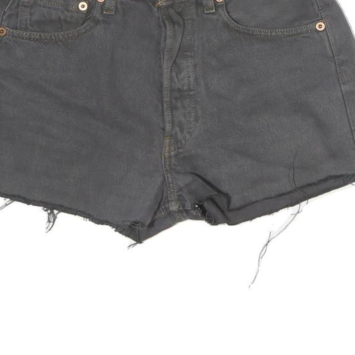 LEVIS Womens Shorts Grey Casual Denim Cut-Off S W28 Raw Hem