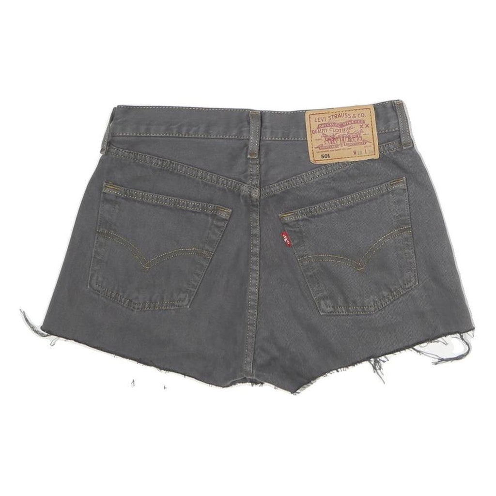 LEVIS Womens Shorts Grey Casual Denim Cut-Off S W28 Raw Hem