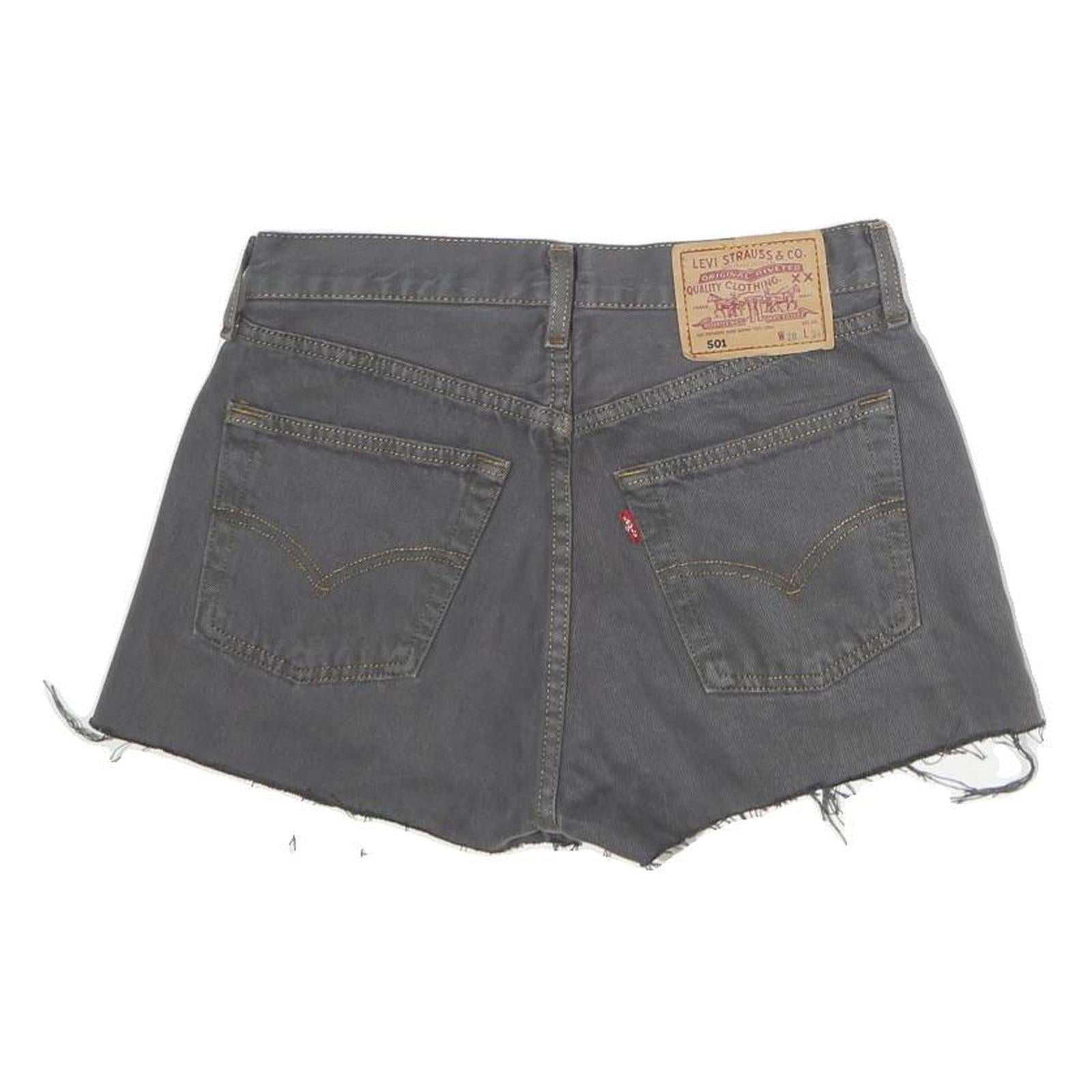 LEVIS Womens Shorts Grey Casual Denim Cut-Off S W28 Raw Hem
