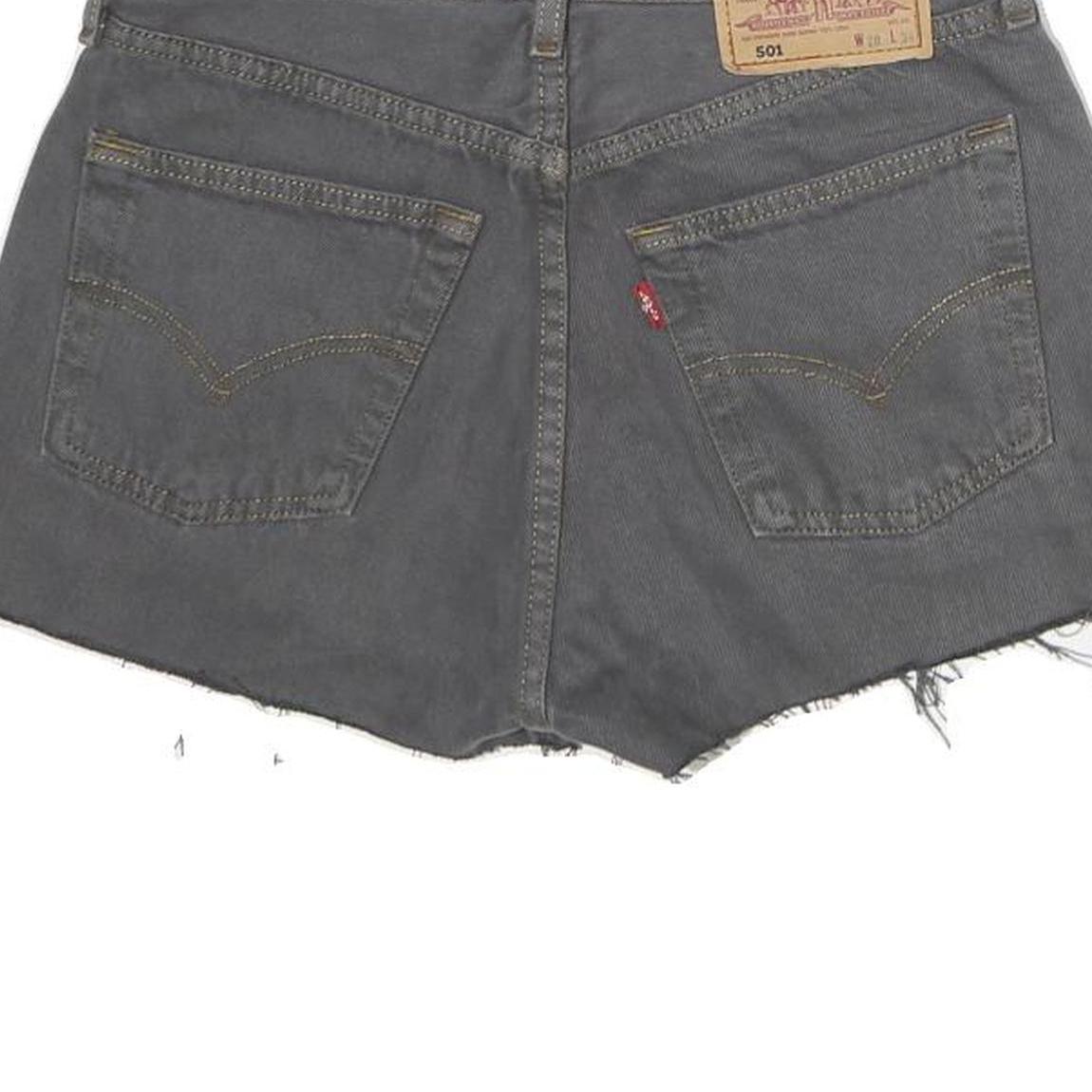 LEVIS Womens Shorts Grey Casual Denim Cut-Off S W28 Raw Hem