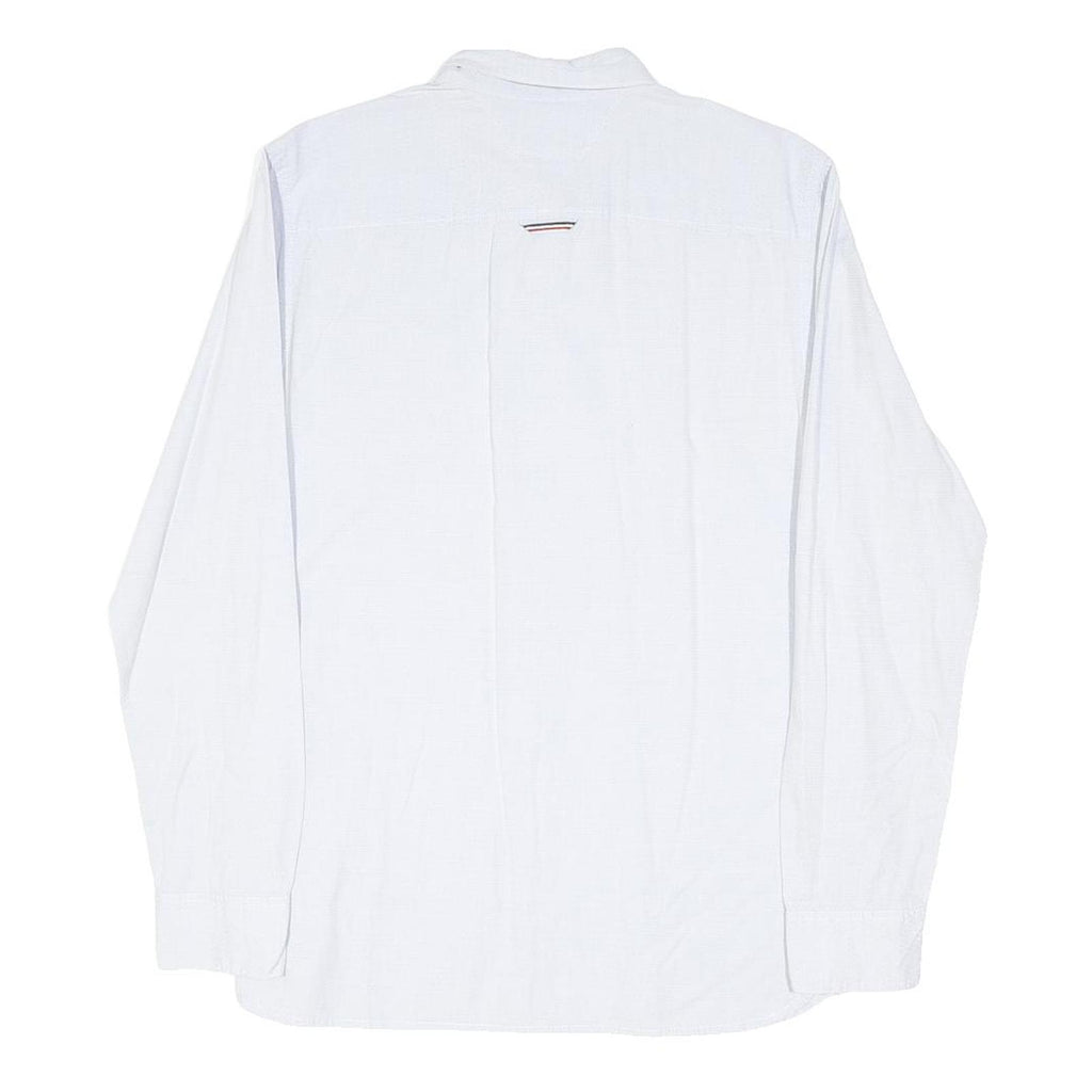 TOMMY HILFIGER Mens White Casual Shirt M Cotton Blend Button Down Collar Long