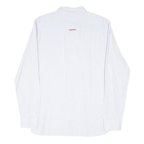 TOMMY HILFIGER Mens White Casual Shirt M Cotton Blend Button Down Collar Long
