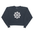 NIKE Pinwheel Cropped Womens Sweatshirt Black Crew Neck XS