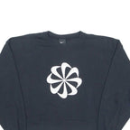 NIKE Pinwheel Cropped Womens Sweatshirt Black Crew Neck XS