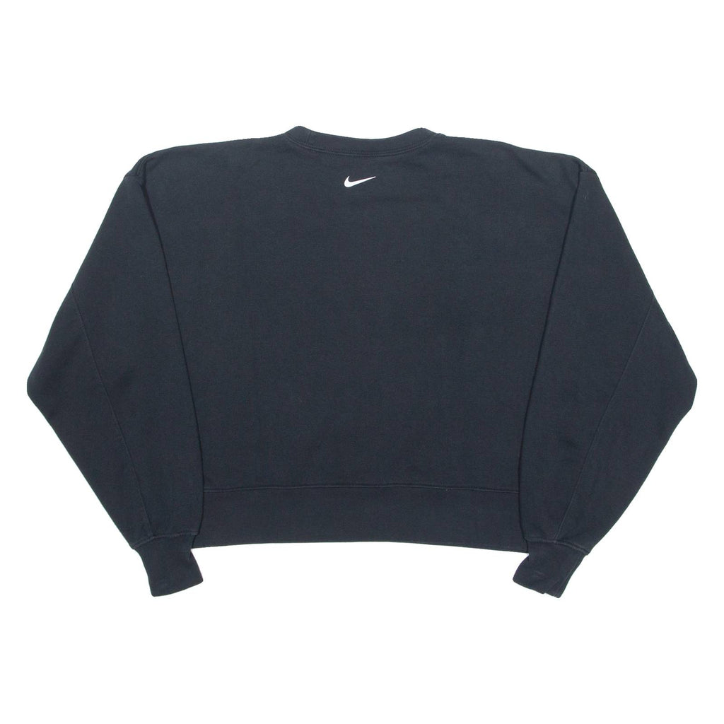 NIKE Pinwheel Cropped Womens Sweatshirt Black Crew Neck XS