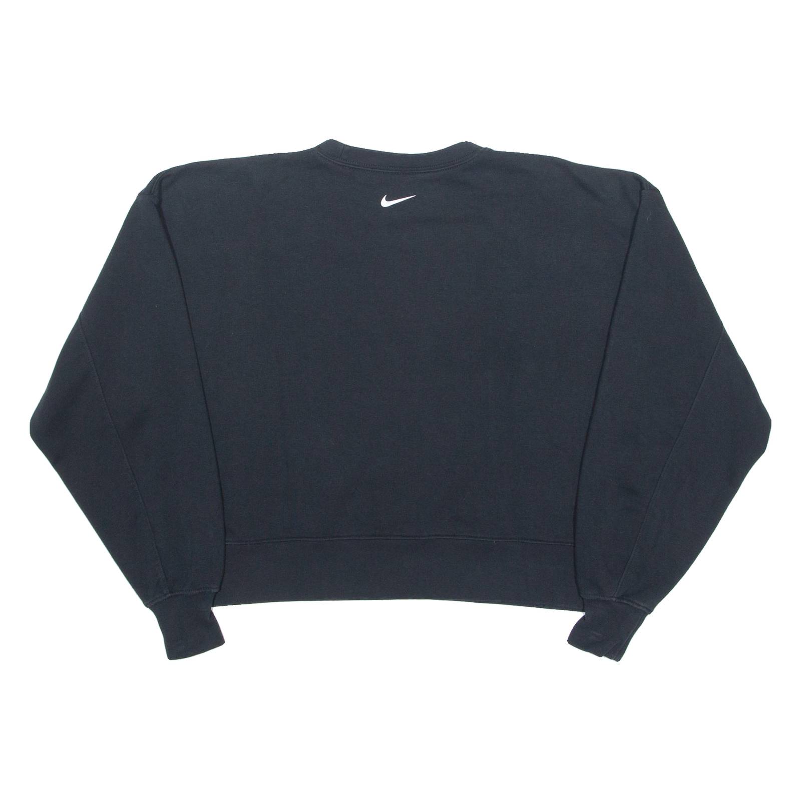 NIKE Pinwheel Cropped Womens Sweatshirt Black Crew Neck XS