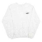 PUMA Mens White Crew Neck L Classic Cotton Sweatshirt Logo Pullover