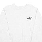 PUMA Mens White Crew Neck L Classic Cotton Sweatshirt Logo Pullover