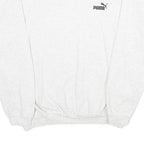 PUMA Mens White Crew Neck L Classic Cotton Sweatshirt Logo Pullover