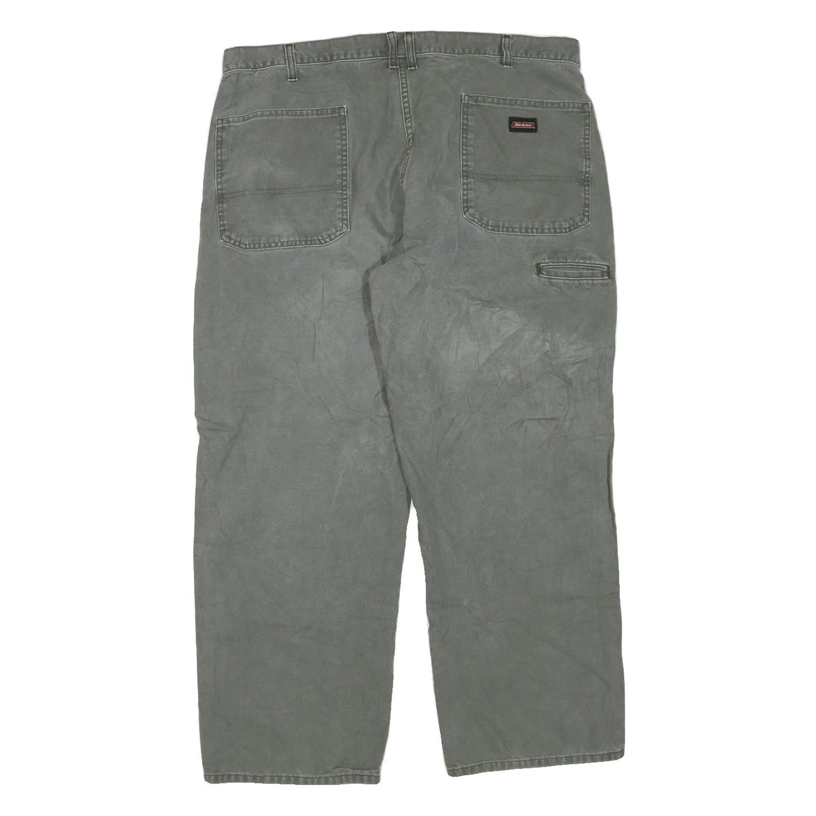 DICKIES Mens Grey Regular Fit Straight Cotton Blend Jeans W40 L28 Workwear