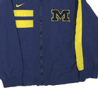 NIKE Mens Blue & Yellow Letterman Sports Zip Jacket M Polyester Blend Athletic