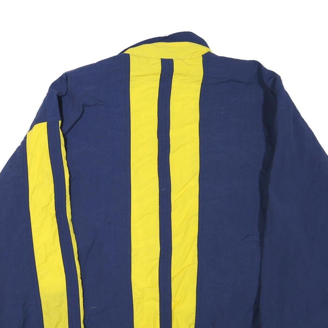 NIKE Mens Blue & Yellow Letterman Sports Zip Jacket M Polyester Blend Athletic