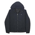 ORIGINAL PENGUIN Mens Navy Hooded Jacket L Polyamide Plain Zip Lightweight