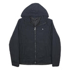 ORIGINAL PENGUIN Mens Navy Hooded Jacket L Polyamide Plain Zip Lightweight