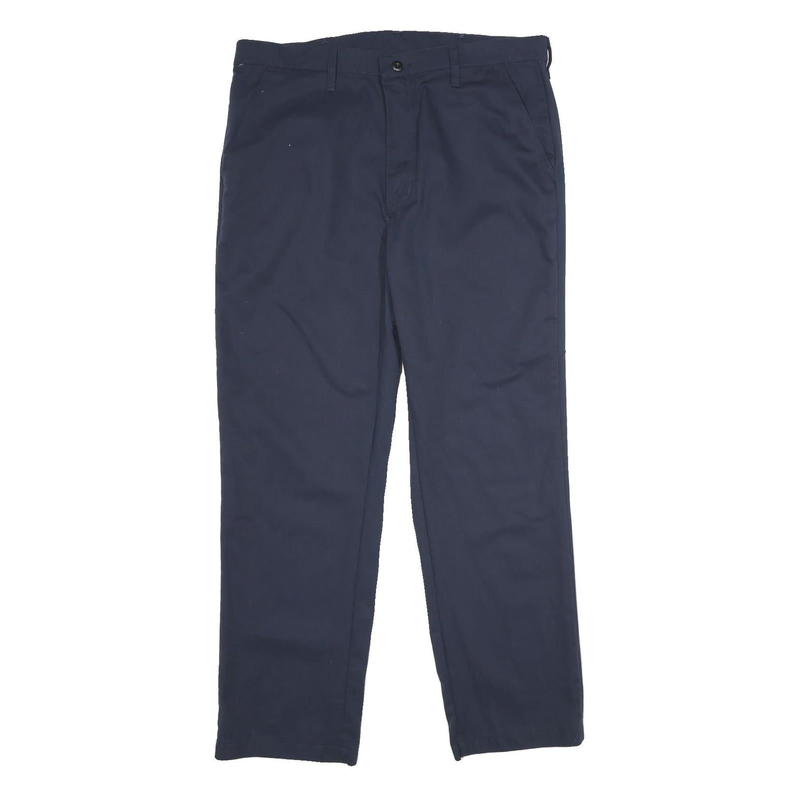 RED KAP Mens Polyester Blend Navy Regular Fit Straight Leg Trousers W38 L32