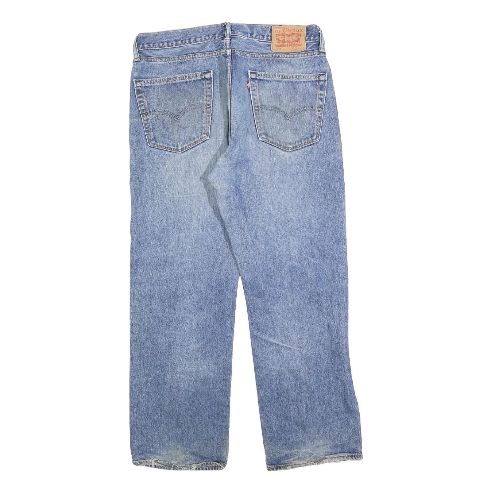 LEVI'S 751 Mens Jeans Blue Regular Straight Denim Medium W36 L30 Classic Zip