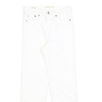 LEVI'S Womens White Regular Straight Denim Raw Hem W23 L23 Cotton Blend Button