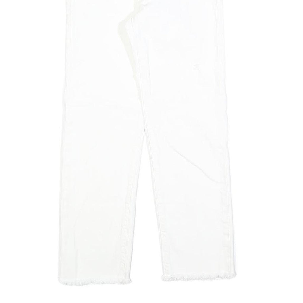 LEVI'S Womens White Regular Straight Denim Raw Hem W23 L23 Cotton Blend Button